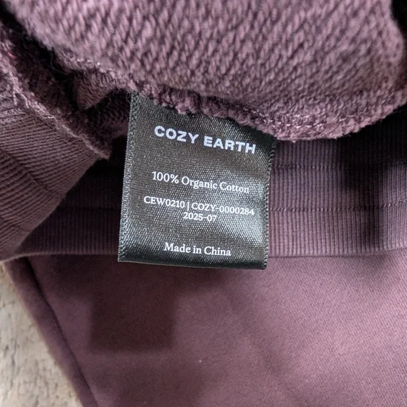 Cozy Earth Sweatpants Womens XS Purple Fig Chelsea Cotton French Terry Lounge - Picture 7 of 8